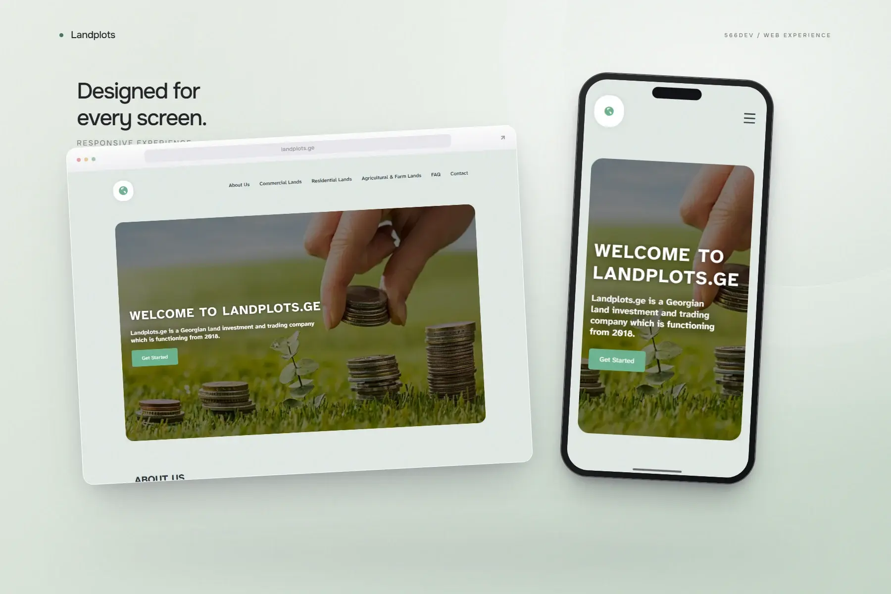 Landplots — project experience across screens