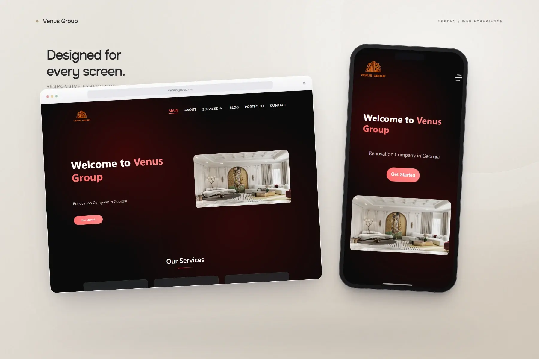 Venus Group — project experience across screens